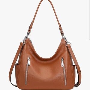 OVER EARTH Leather Handbags for Women Small Hobo Shoulder Bag Ladies Crossbody